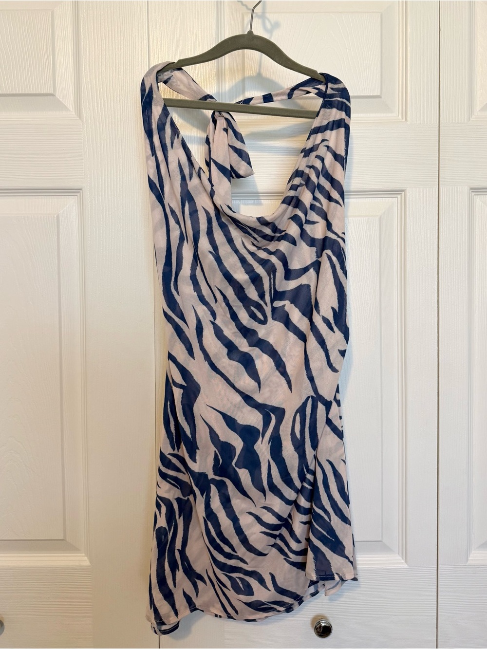 RESA Blue and Pale Pink Zebra-Print Mini Dress